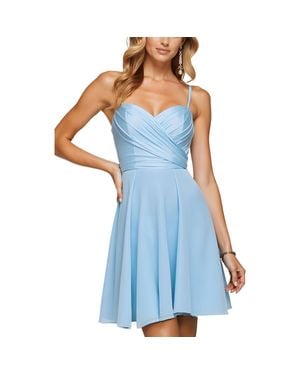 B Darlin Juniors Metallic Mini Fit & Flare Dress - Blue