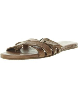Bed Stu Toe Loop Leather Slide Sandals - Brown
