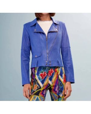 Insight Solid Leather Vegan Jacket - Blue