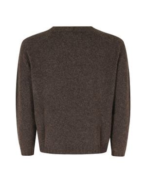 Roberto Collina Crew-Neck 3/4-Sleeve Sweater - Gray