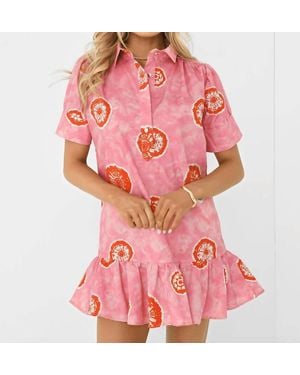 Never A Wallflower Everything Short Sleeve Dress - Pink