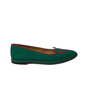 Charlotte Olympia Cat Espadrilles - Green