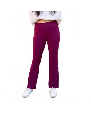 Julia Rose The Maeve Bootcut Leggings With Pockets - Purple