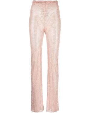 Santa Brands Rhinestone-Embellished Straight Pants - Pink