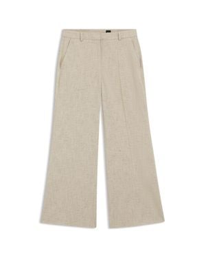 BOSS Cropped Flared-Fit Pants - Natural