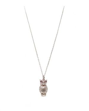 Anna Beck Large Owl Necklace - Metallic
