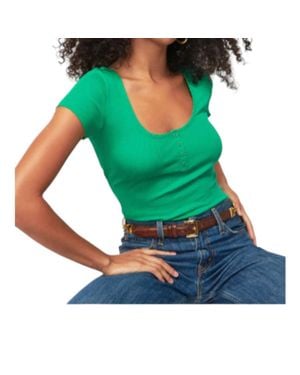 Nation Ltd Quinn Ribbed Tee - Green