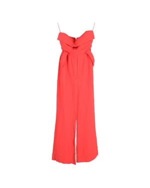 Elie Saab Strapless Cady Bustier Jumpsuit - Red