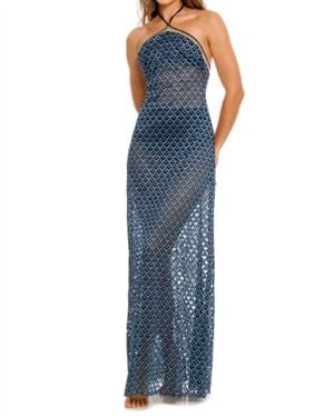 Agua Bendita Sari Azure Dress - Blue