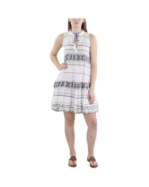Raga Printed Ruffled Mini Dress - Gray