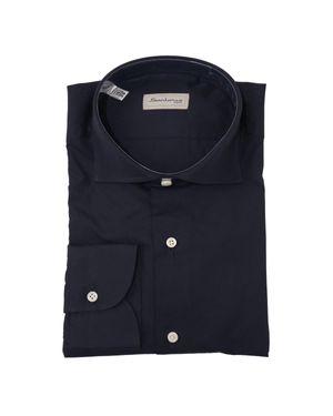 Sartorio Napoli Solid Cotton Dress Shirt - Blue
