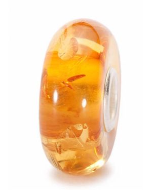 Trollbeads Maple Syrup Glass Bead Charm - Orange