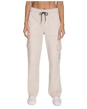 Calvin Klein Cargo Pants Active Embroidered Logo Fts517 - Natural