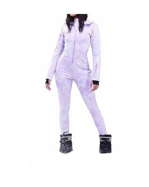 ASOS Ski And Snow Belted Ski Suit With Hood - Purple