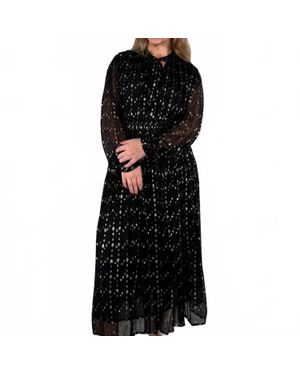 Elan Polka Dot And Sheer Maxi Dress - Black
