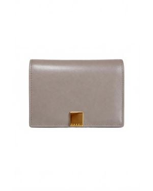 Marni Prisma Folded Leather Wallet - Gray
