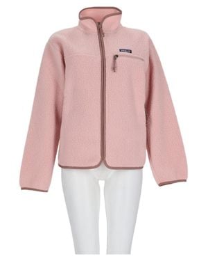 Patagonia Muted Sports Jacket With Structured Silhouette And High Collar - Pink