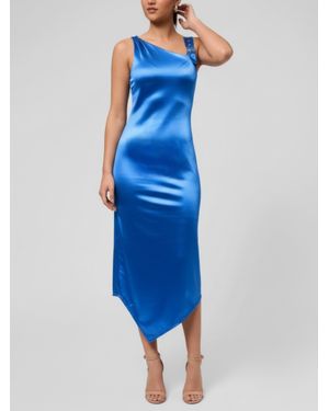 Rachel Roy Nerida Asymmetrical Neck Midi Dress - Blue