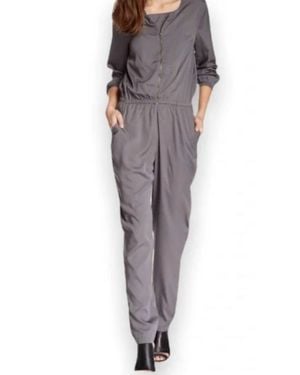 Walter Baker 3/4 Sleeve Zippered Jumpsuit - Gray