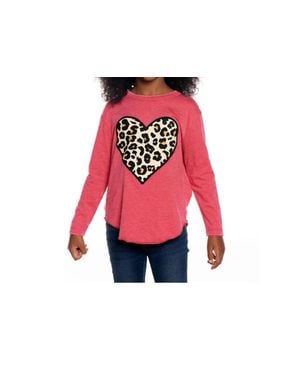 Chaser Brand Leopard Heart Tee - Red