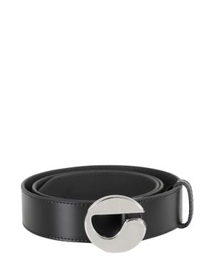 Coperni Big Logo Logo Buckle Leather Belt - Black