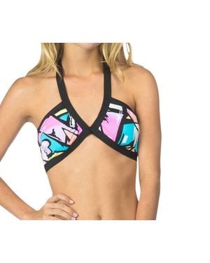 The Bikini Lab Bandeau Halter Bikini Top - Blue