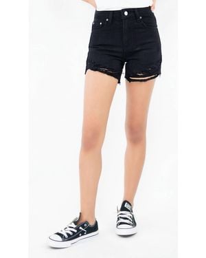 Tractr High Waisted Shorts - Blue
