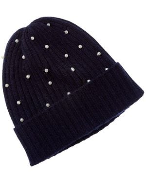 Sofiacashmere 2X2 Rib Pearl Cashmere Hat - Blue