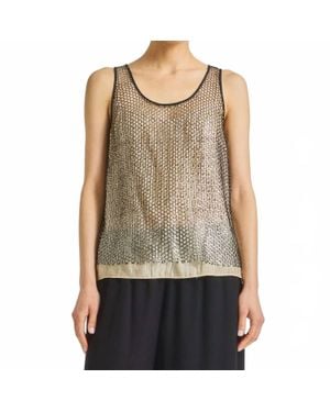 Saint Art Menton Mesh Sequin Tank Top - Brown