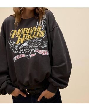 Daydreamer Morgan Wallen Classic Eagle Oversized Crew Sweatshirt - Black