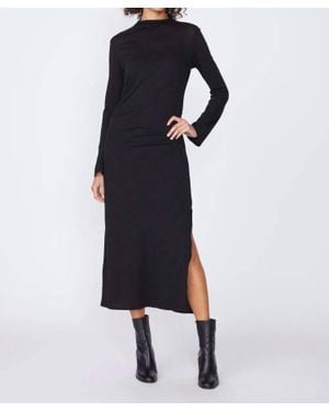 Stateside Highneck Side Ruched Dress - Blue