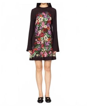 Sea Viktoria Print Long Sleeve Mini Dress - Red