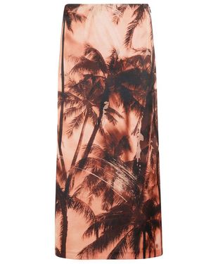 Erika Cavallini Semi Couture Tropical Print Skirt - Orange