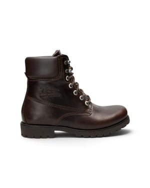 Panama Jack Leather Lace-Up Ankle Boots - Black