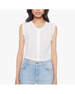 Mother Sweetheart Sleeveless Scoop Neck Blouse - White