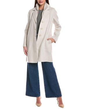 Forte Knit Wool & Cashmere-Blend Coat - Blue