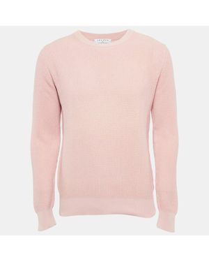 Sandro Cotton Knit Crew Neck Sweater - Pink