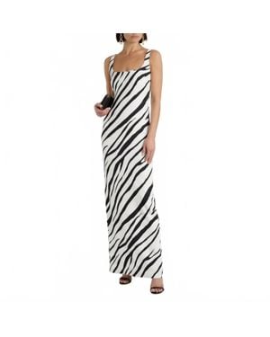 Et Ochs Zebra Aaliyah Square Neck Gown - Black