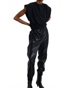 Melissa Nepton Cabo Faux Leather Jogger Pant - Black