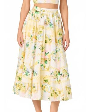 Astr Kaleigh Midi Skirt - Yellow