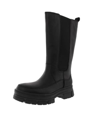 UGG Ashton High Led Sole Leather Chelsea Boots - Black
