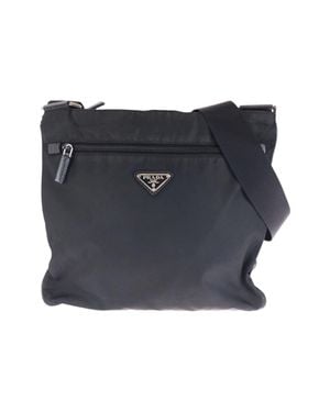 Prada Nylon Tessuto Triangle Logo Shoulder Bag - Blue