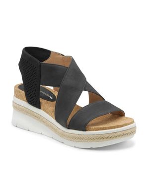 Adrienne Vittadini Carrie Sandals Wedge Heel Espadrille Zap176 - Blue