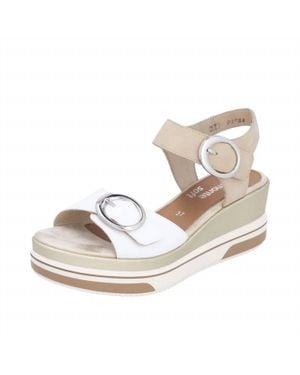 Remonte Sabine 54 Weiss Two Tone Perle Wedge Sandal - Metallic