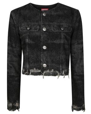 DIESEL Streamlined Minimalist Jacket With High Collar - Black
