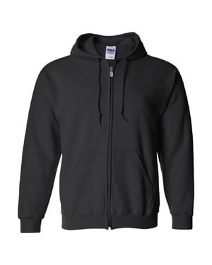 Gildan Heavy Blend Adult Full Zip Hooded Sweatshirt Top - Black