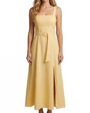 Mint Exclusives Olivia Linen Maxi Dress - Yellow