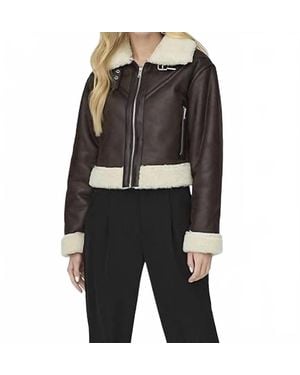 Olivaceous Topsfield Fur Contrast Jacket - Black
