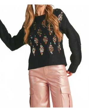 Bibi Sequin Embellished Sweater - Black