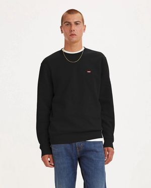 Levi's Sweatshirt Fleece Standard Fit Long Sleeve Cozy Jax1285 - Black